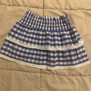 Cat and Jack blue and white gingham print 2T toddler skirt